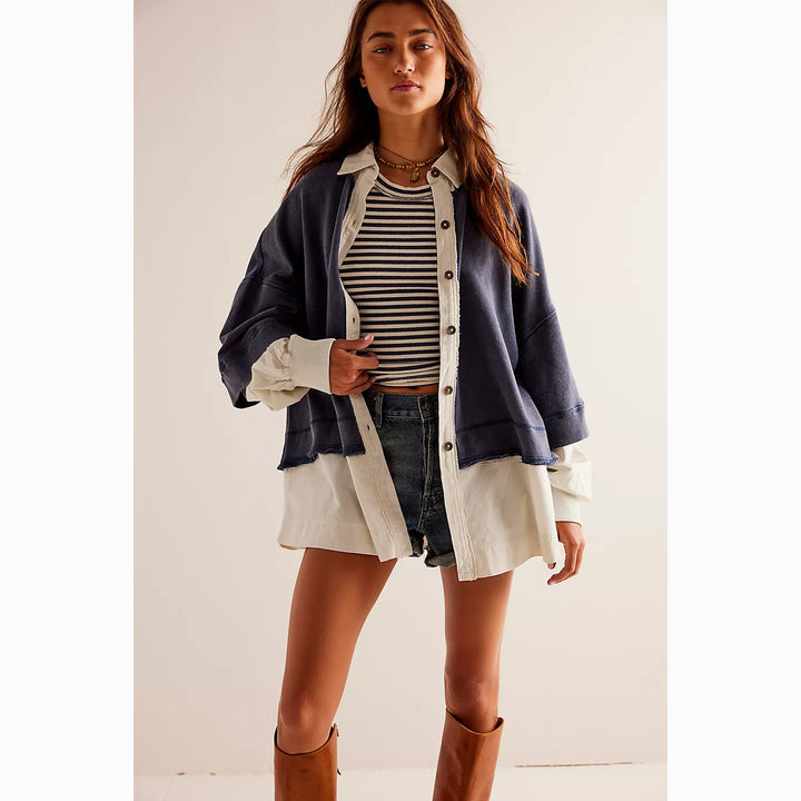 Free People We The Free Rebel Rebel Twofer Sweatshirt Top