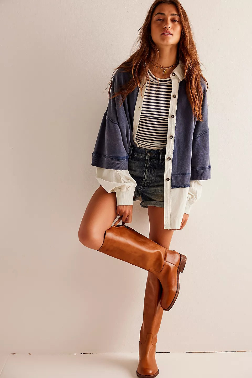 Free People We The Free Rebel Rebel Twofer Sweatshirt Top