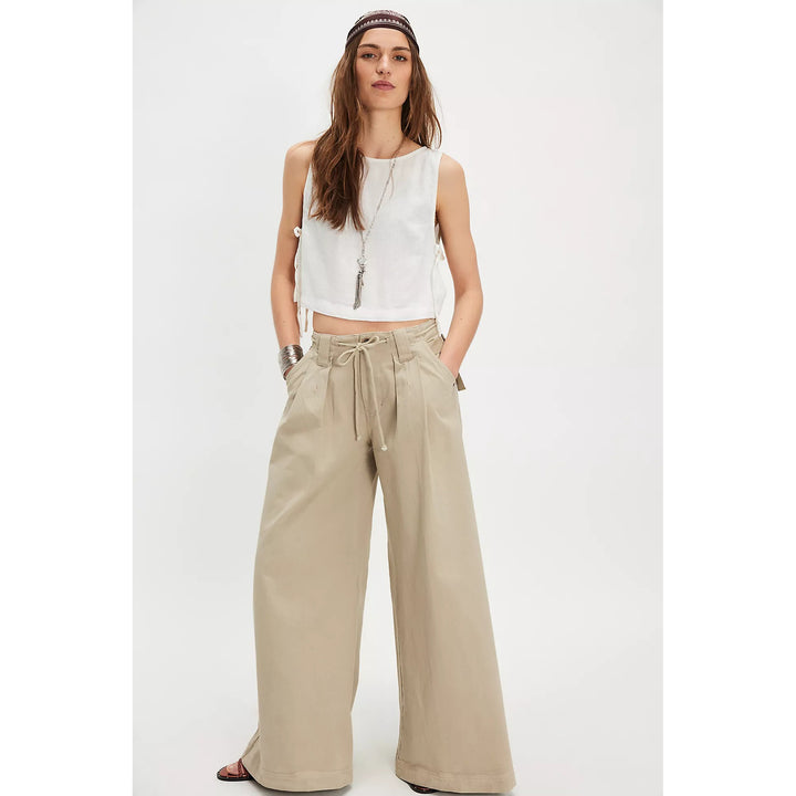 Free People Julien Wide-Leg Chino Trousers Pants