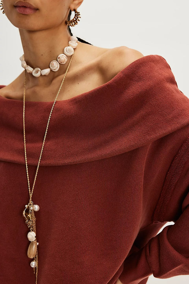 Free People Off Chill Sweatshirt Tunic Top