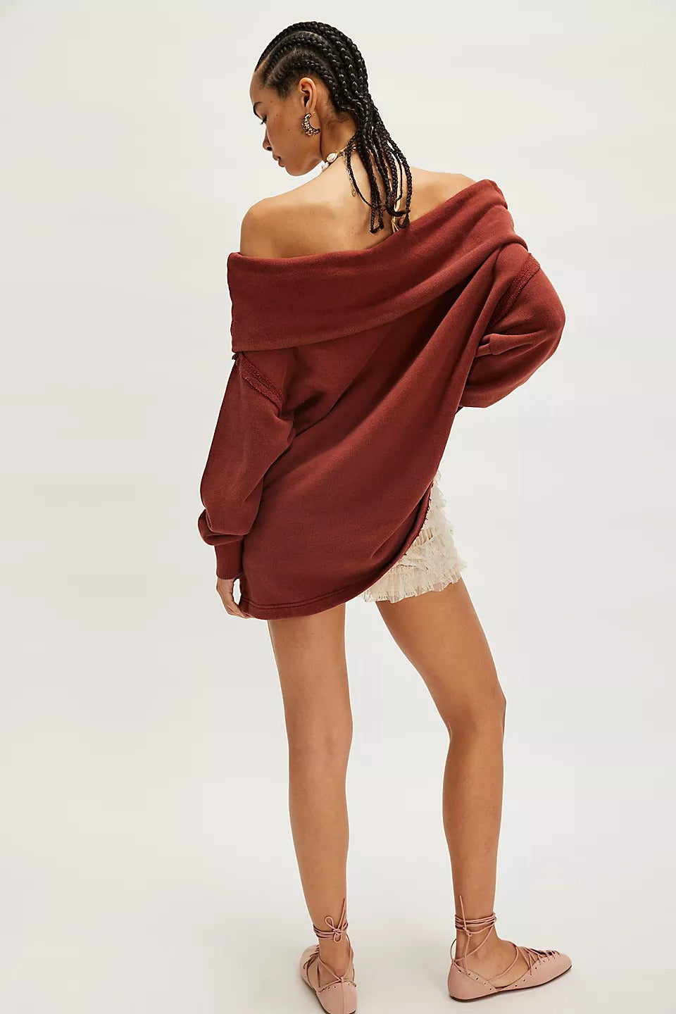 Free People Off Chill Sweatshirt Tunic Top