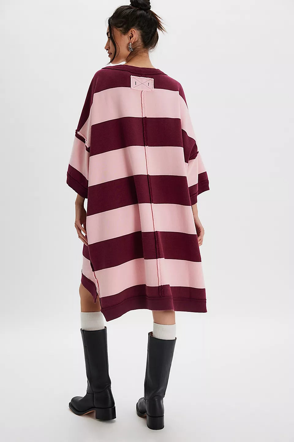 Free People We The Free Out Here Striped Maxi Sweatshirt Dress