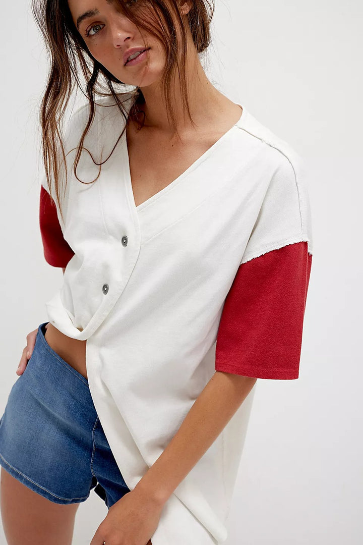 Free People We The Free Homerun Tee Shirt Top