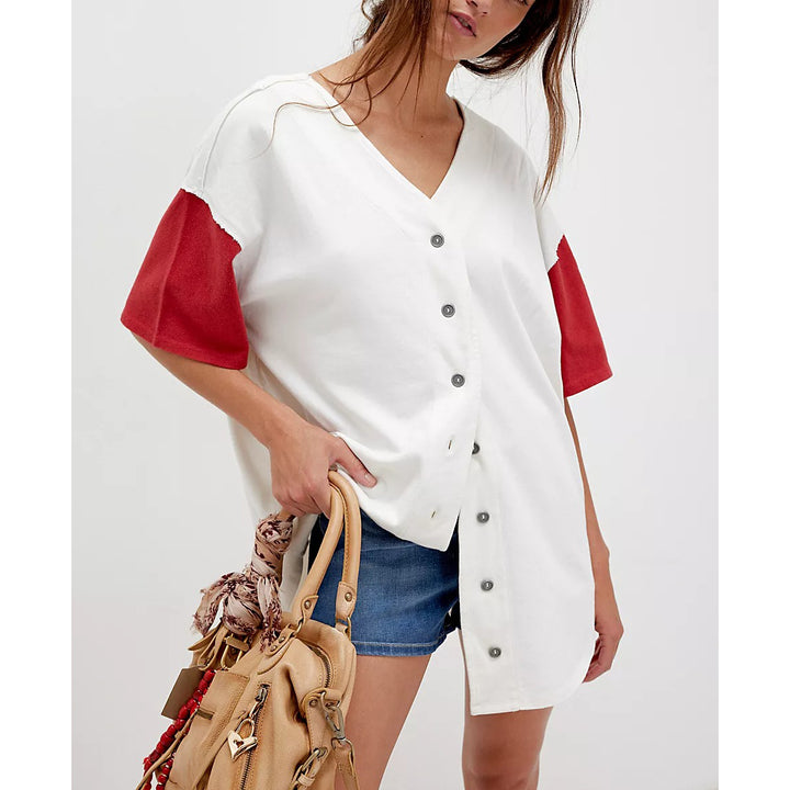 Free People We The Free Homerun Tee Shirt Top