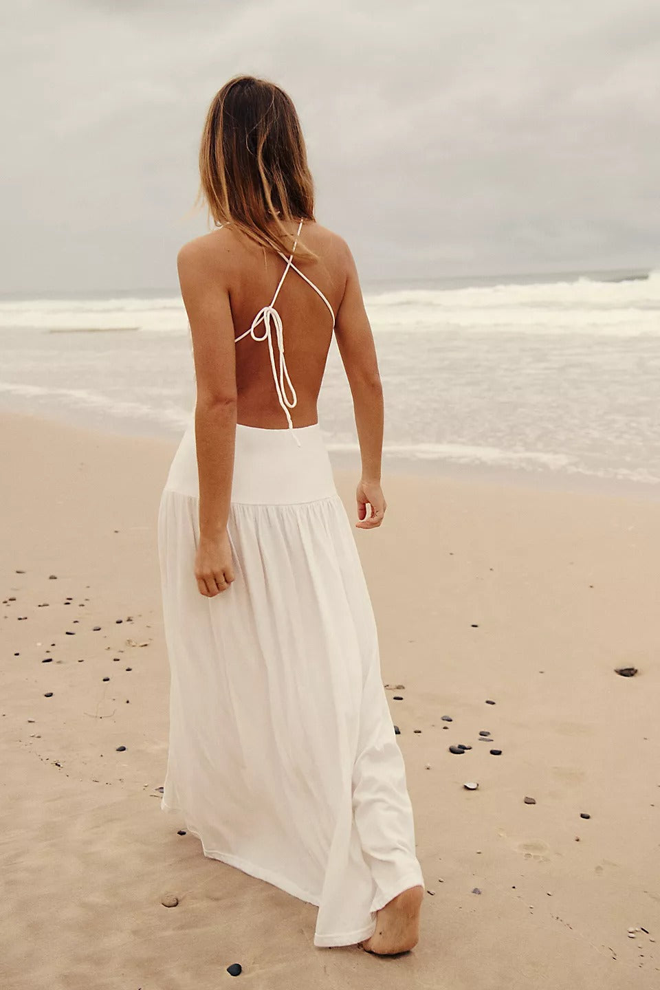 beau midi dress free people Free People Beau Denim Asymmetrical Ruffles Tiered Belted Midi Dress S NO BELT