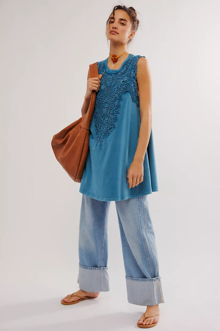 Free People Lavender Fields Mini Shift Dress