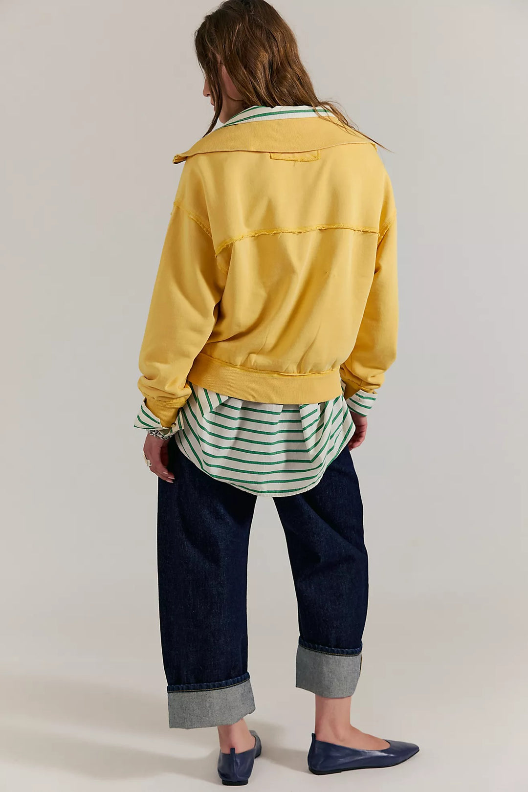 Free People We The Free Parker Half-Zip Pullover Sweatshirt