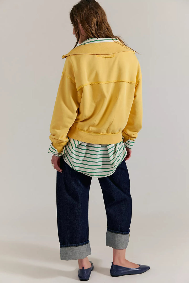 Free People We The Free Parker Half-Zip Pullover Sweatshirt