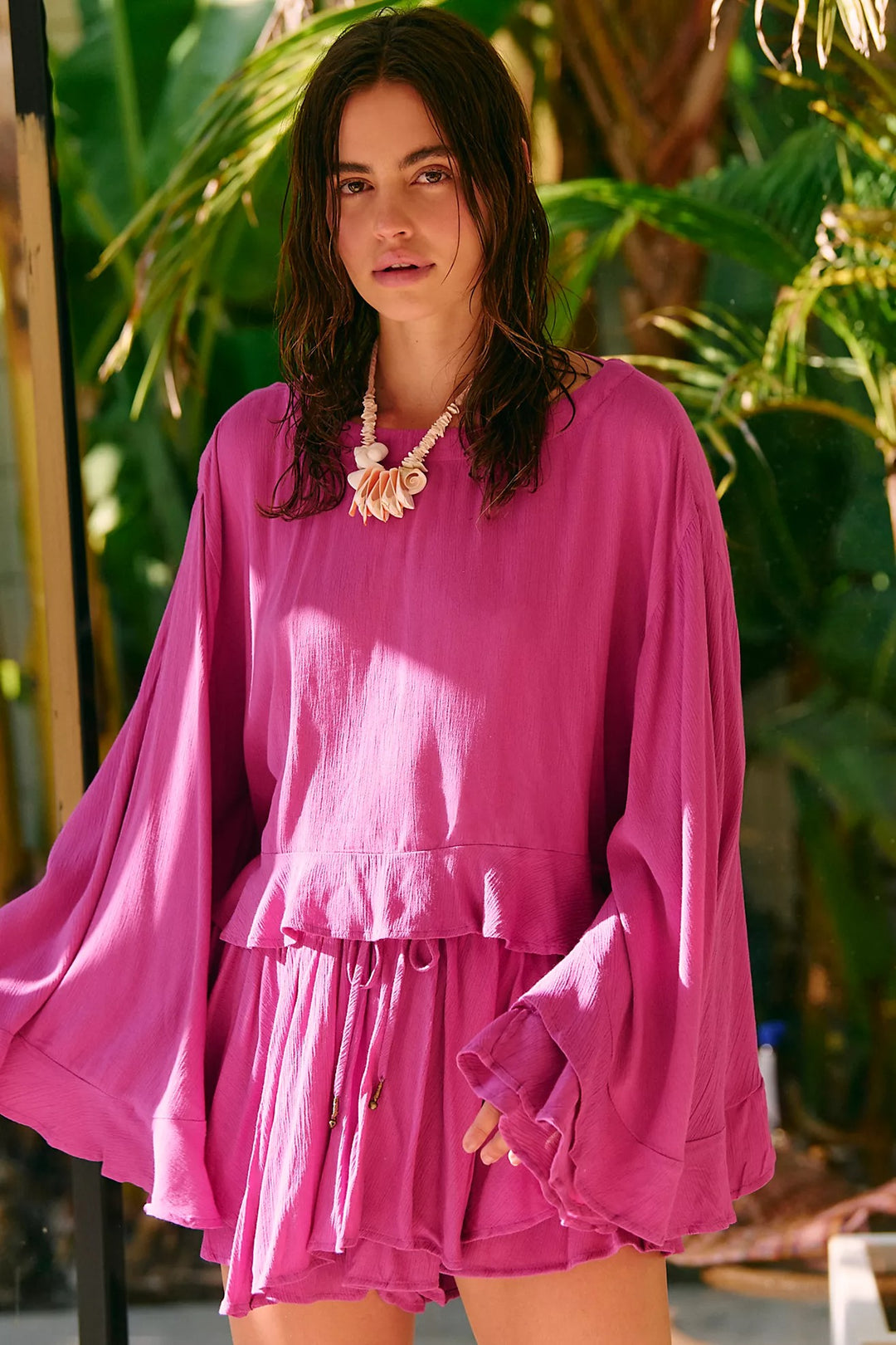 Free People Free Est Delilah Cropped Blouse Top