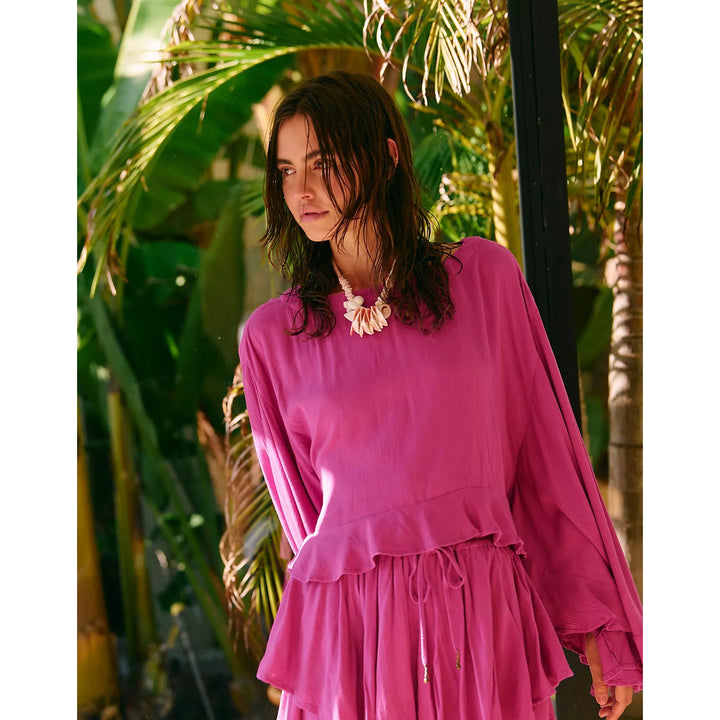 Free People Free Est Delilah Cropped Blouse Top