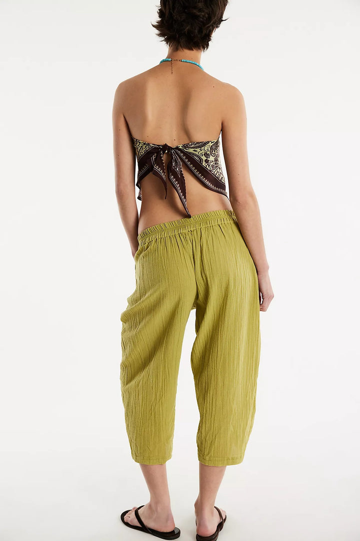 Free People Gianna Ruched Gaucho Pull-On Pants