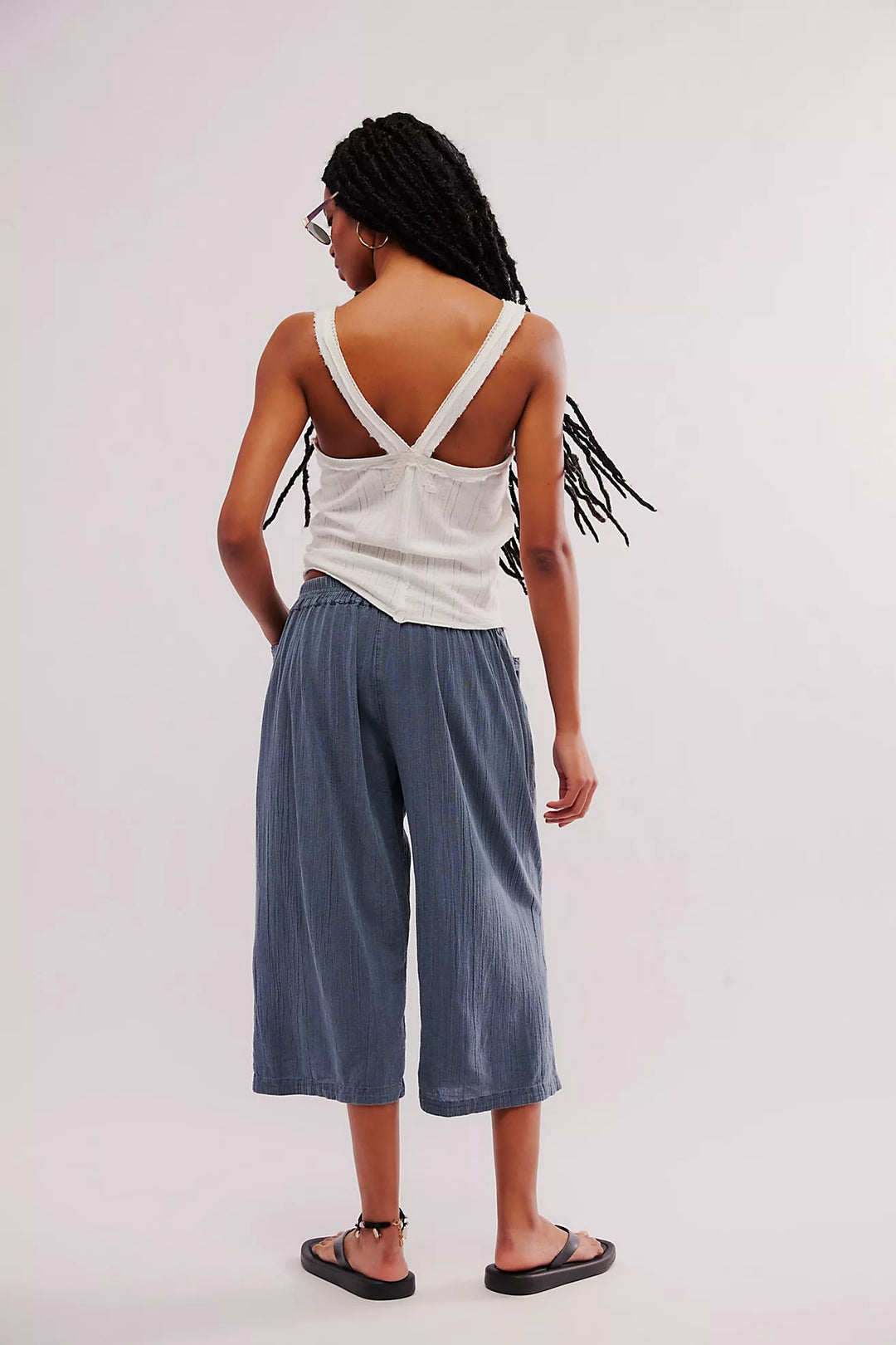 Free People Gianna Ruched Gaucho Pull-On Pants