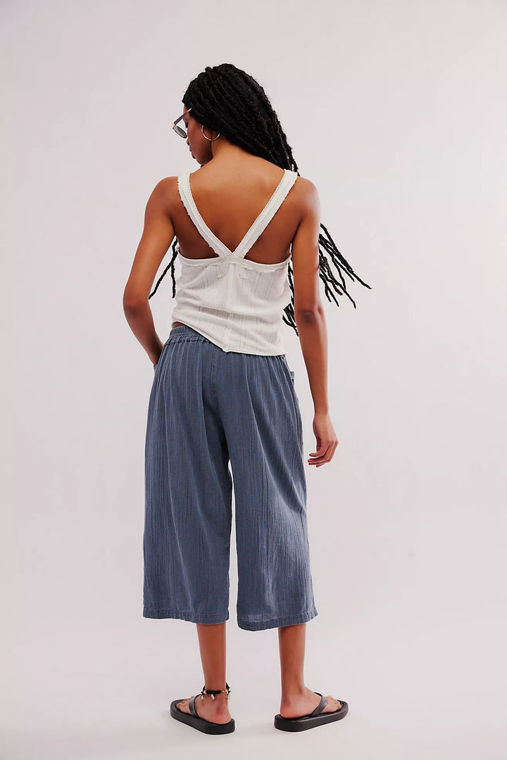 Free People Gianna Ruched Gaucho Pull-On Pants