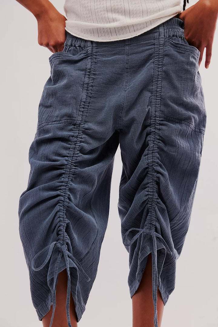 Free People Gianna Ruched Gaucho Pull-On Pants