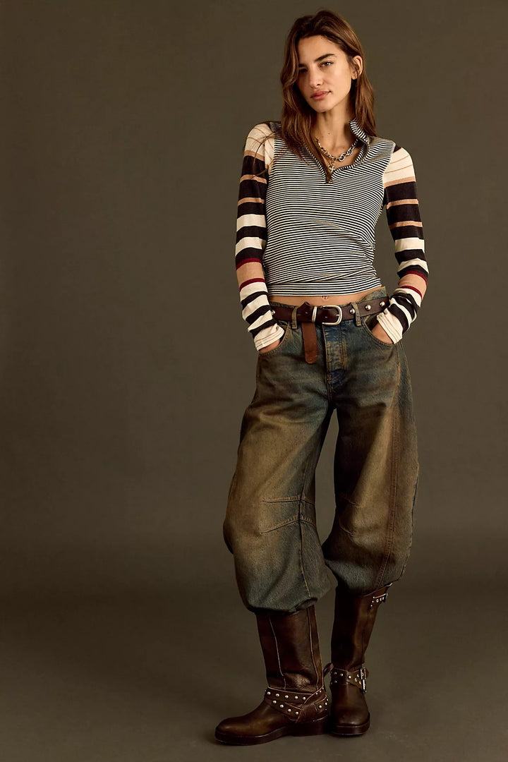 Free People We The Free Avery Long Sleeve Blouse Top