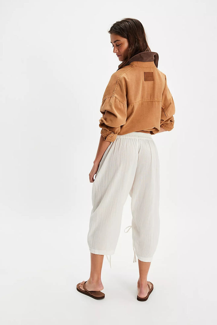 Free People Gianna Ruched Gaucho Pull-On Pants