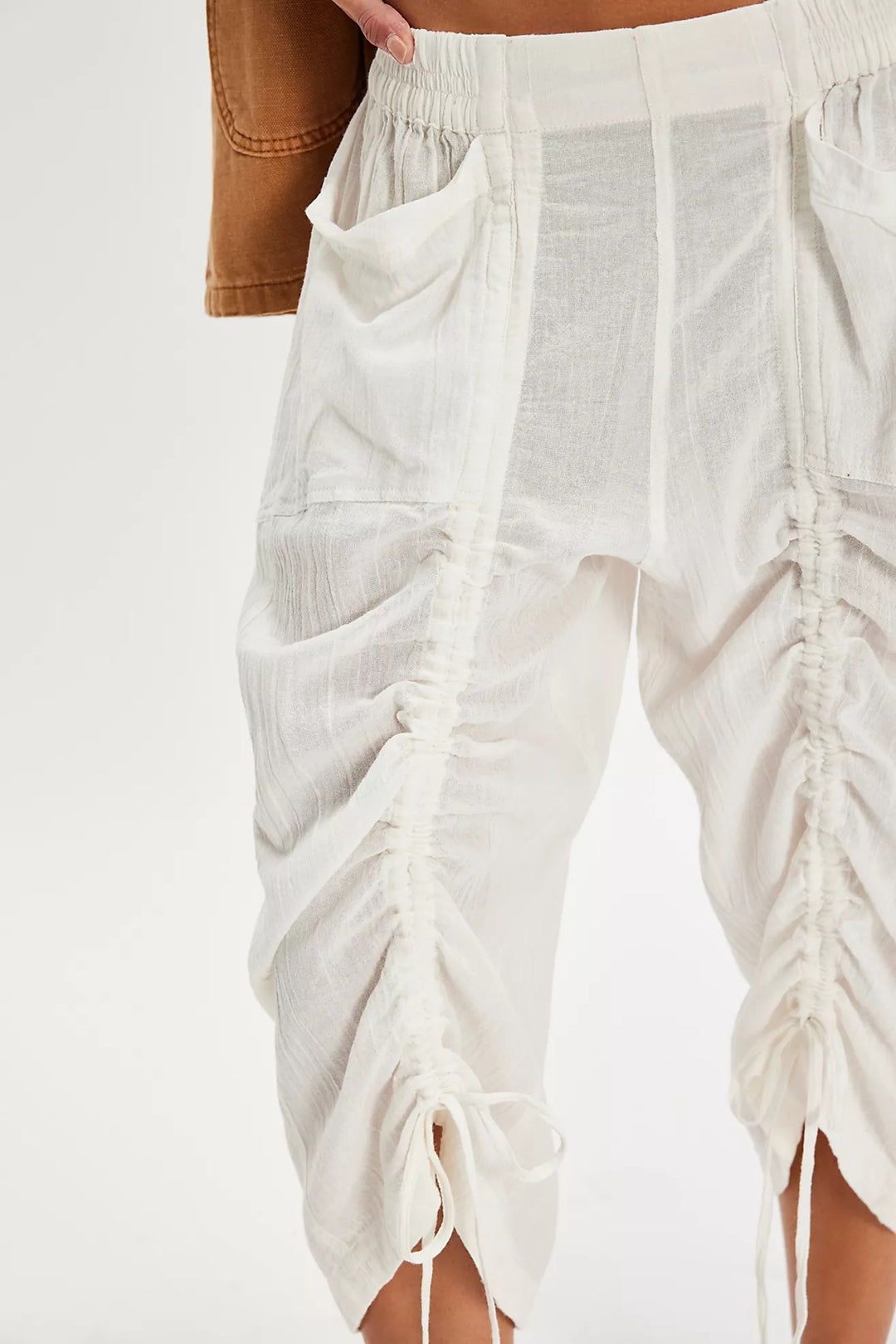 Free People Gianna Ruched Gaucho Pull-On Pants