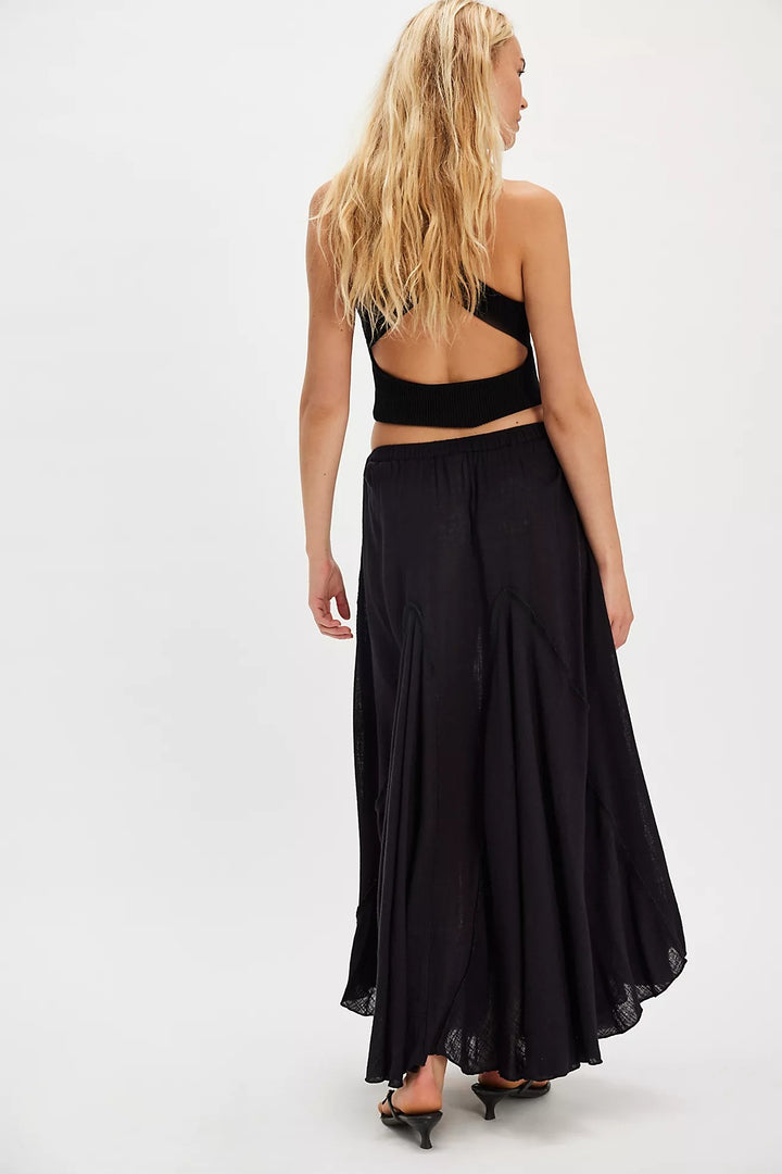 Free People Madras That Solid Linen Maxi Skirt