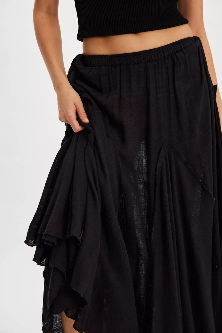 Free People Madras That Solid Linen Maxi Skirt