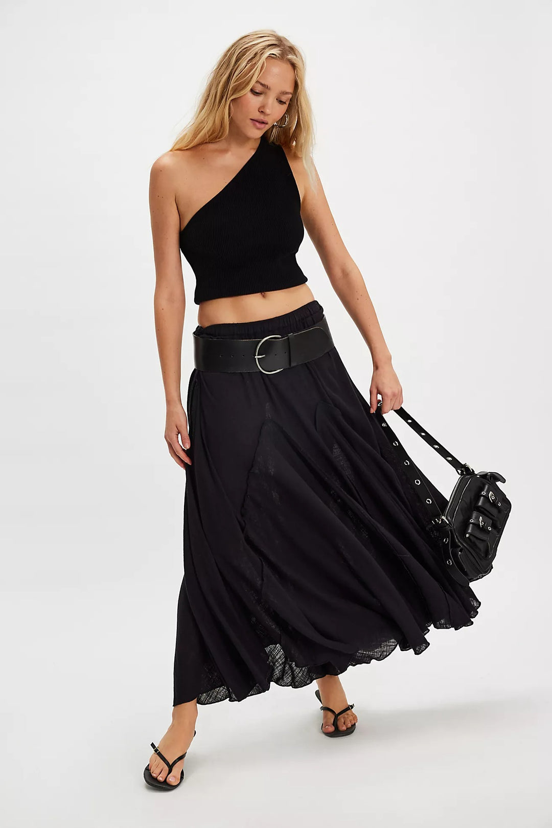 Free People Madras That Solid Linen Maxi Skirt