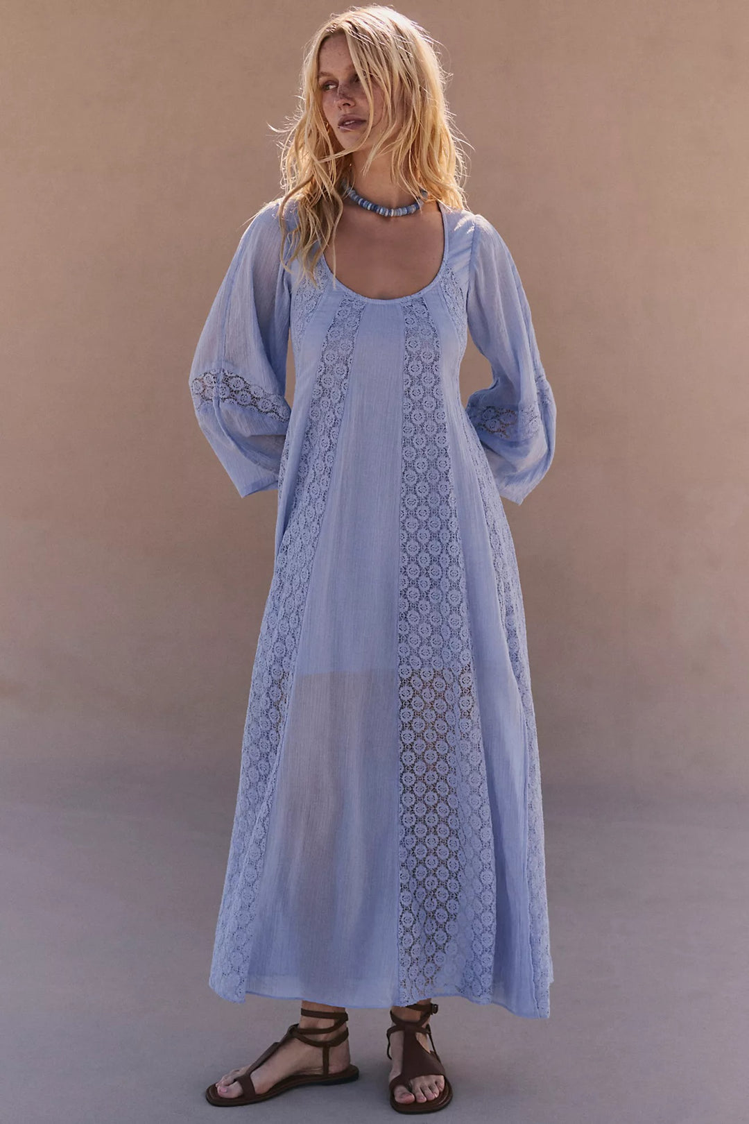 gala maxi dress free people Free People Gala Ruched Maxi Dress Light Pink Boho Ethereal