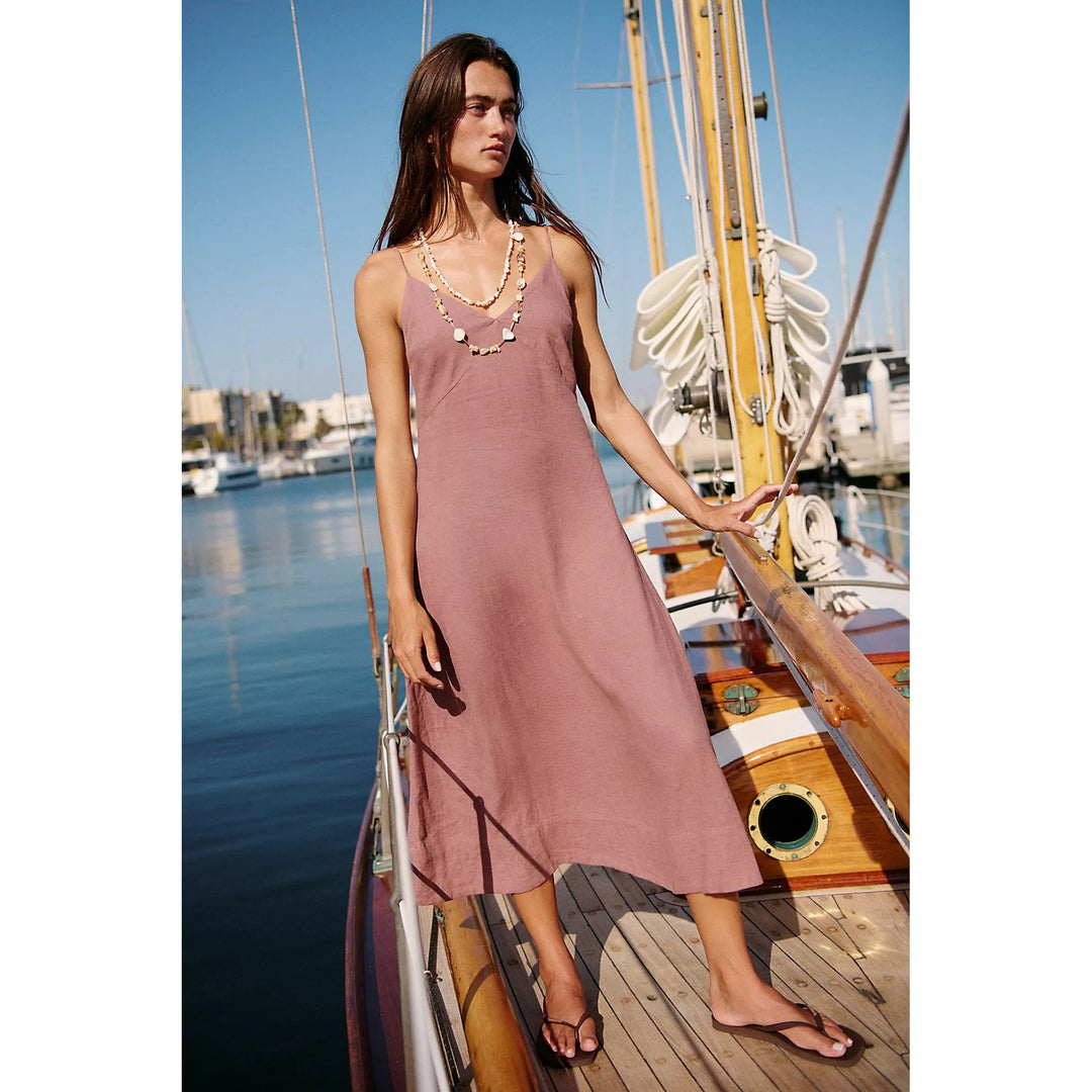 Emmers Linen Midi Dress by free-est at Free People in Tan, Size: S Emmers Linen Midi Dress by free-est at Free People in Tan, Size: S
