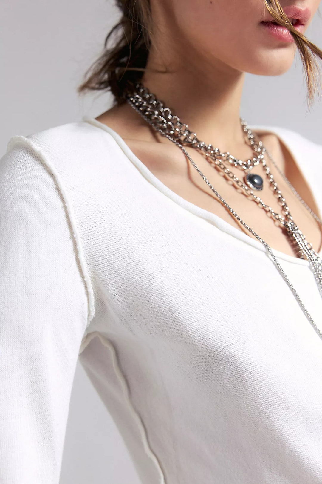 Free People We The Free Heather Long Sleeve Blouse Top