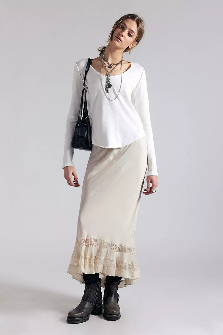 Free People We The Free Heather Long Sleeve Blouse Top