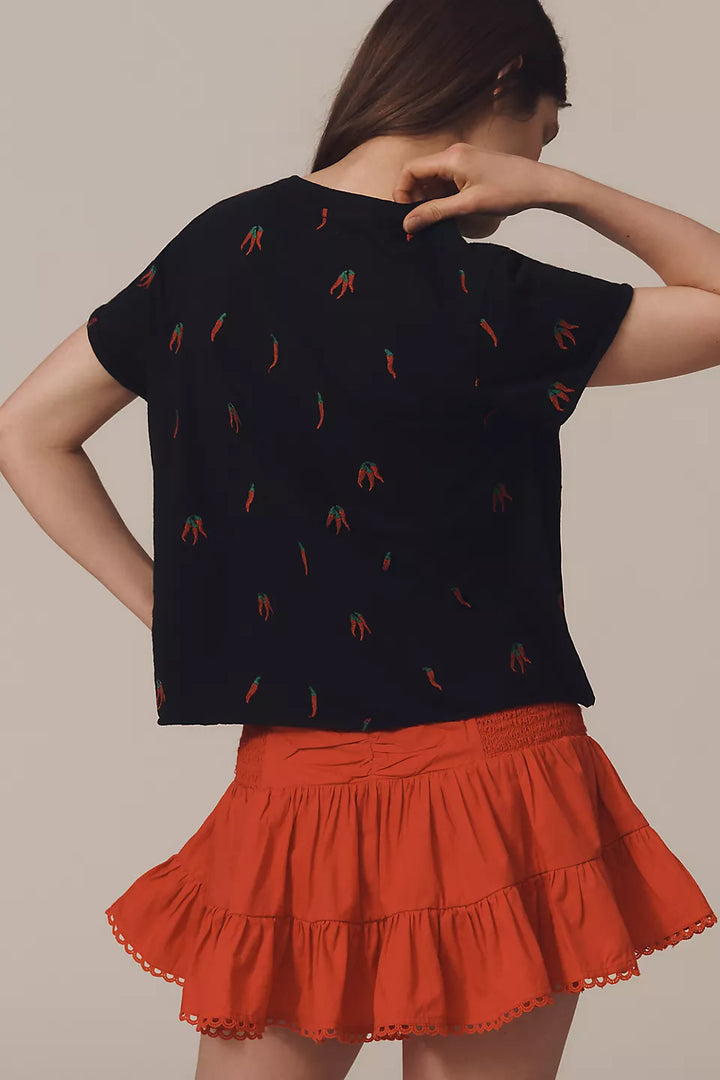 By Anthropologie Maeve The Caitlin Boxy T-Shirt Blouse Top