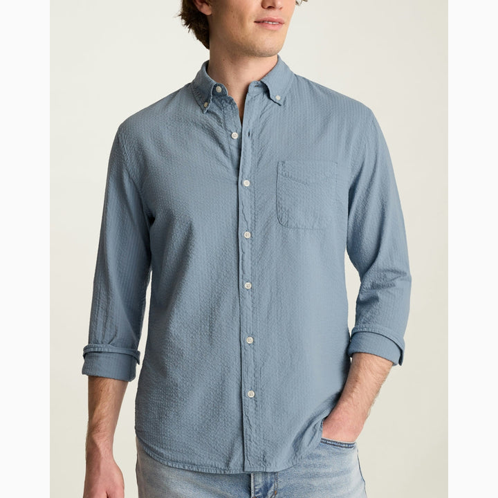 Bonobos Blue Shadow Dyed Seersucker Shirt