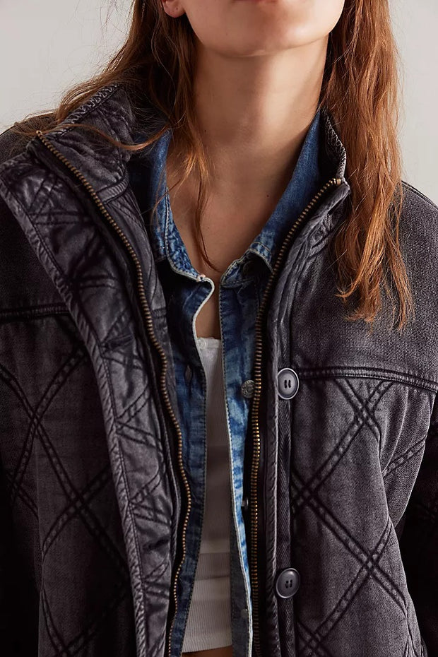 Free People Juno Quilted Jacket Top