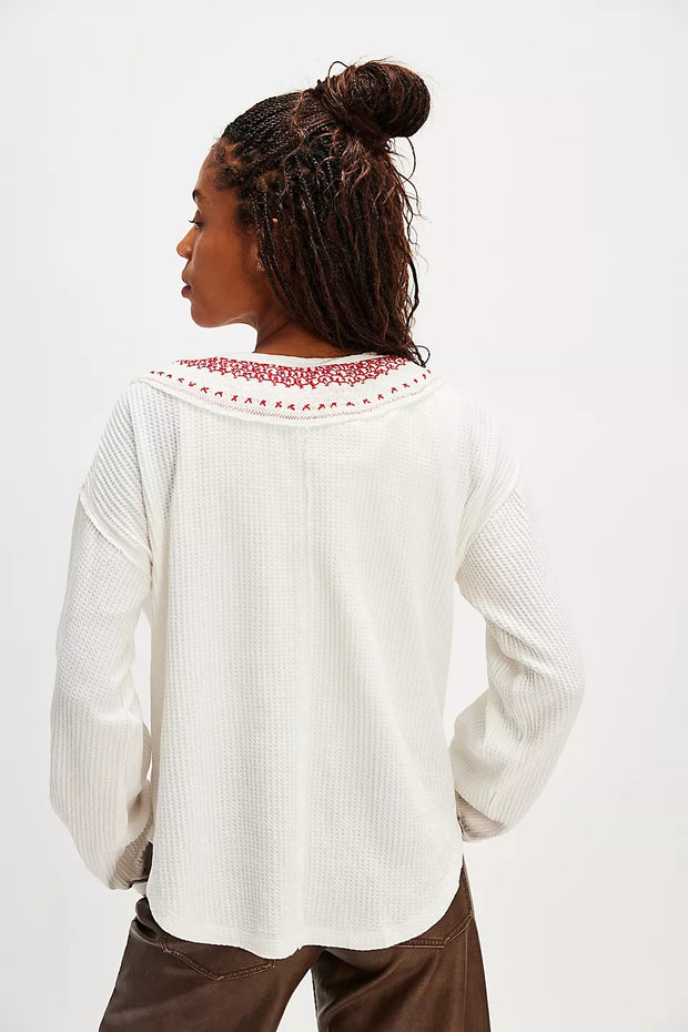 Free People We The Free Holly Henley Tunic Thermal Top