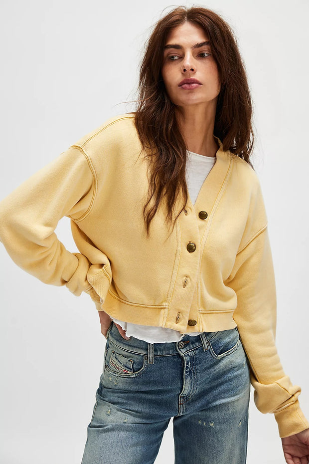 Free People Grace Cardi Sweatshirt Top