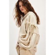 Free People Bow Girl Sweatshirt Hoodie Jacket Top