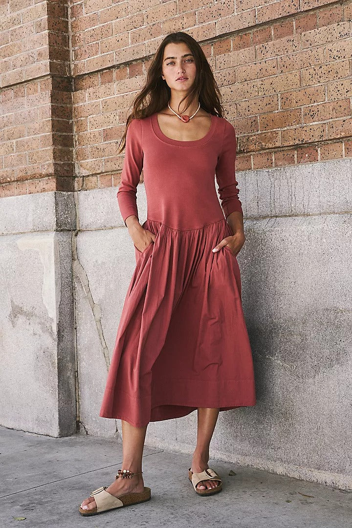 Free People Free-est Fp Beach Aelia Drop-Waist Midi Dress