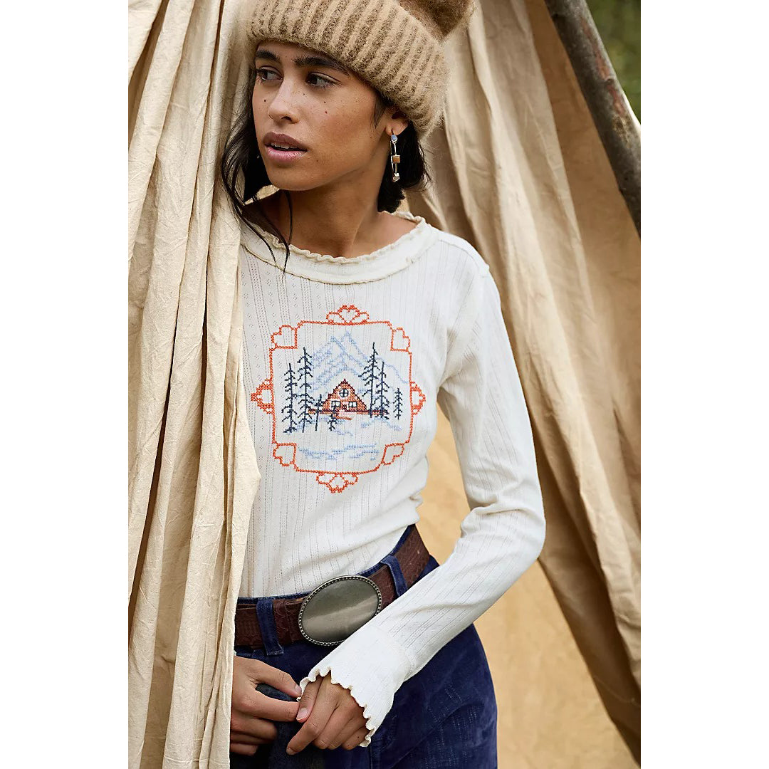 Free People We The Free Through The Woods Tee Blouse Top