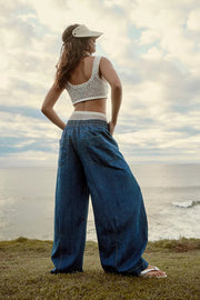 Free People Castaway Slouchy Pull-On Jeans Pants