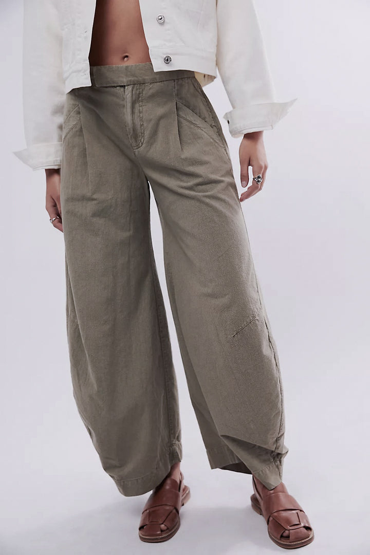 Free People Tegan Washed Barrel Trousers Pants