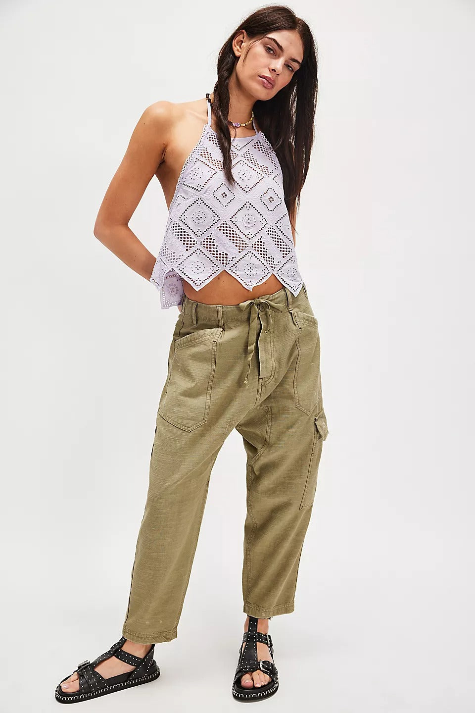 Free People Hankie Halter Tank Top