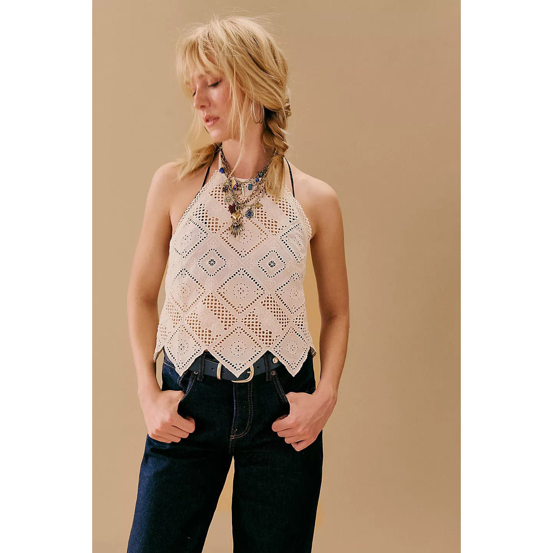 Free People Hankie Halter Tank Top