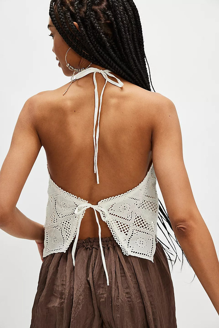 Free People Hankie Halter Tank Top