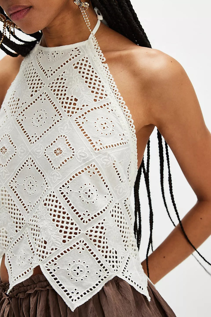Free People Hankie Halter Tank Top