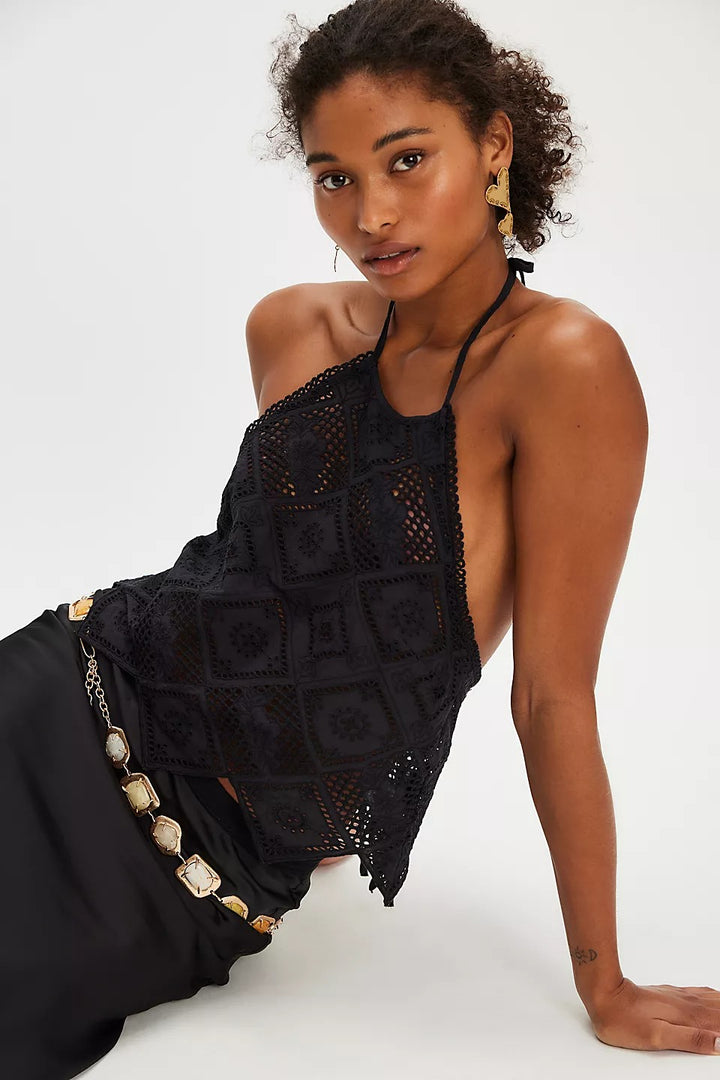 Free People Hankie Halter Tank Top