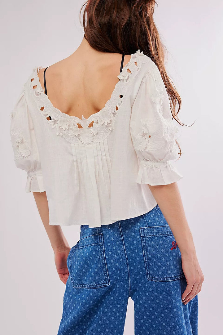 Free People Sophie Embroidered Blouse top