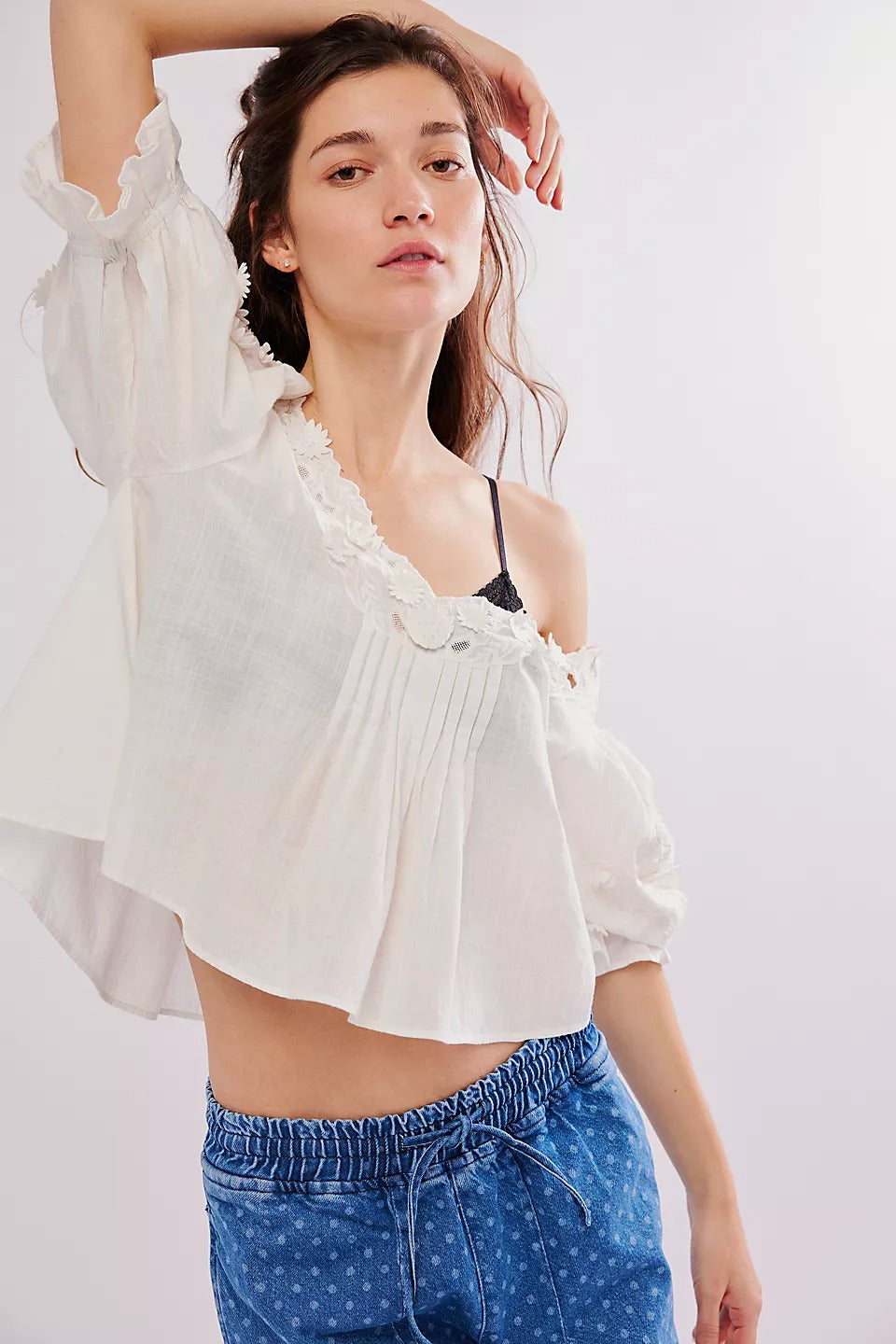 Free People Sophie Embroidered Blouse top
