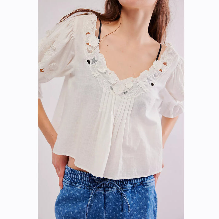 Free People Sophie Embroidered Blouse top