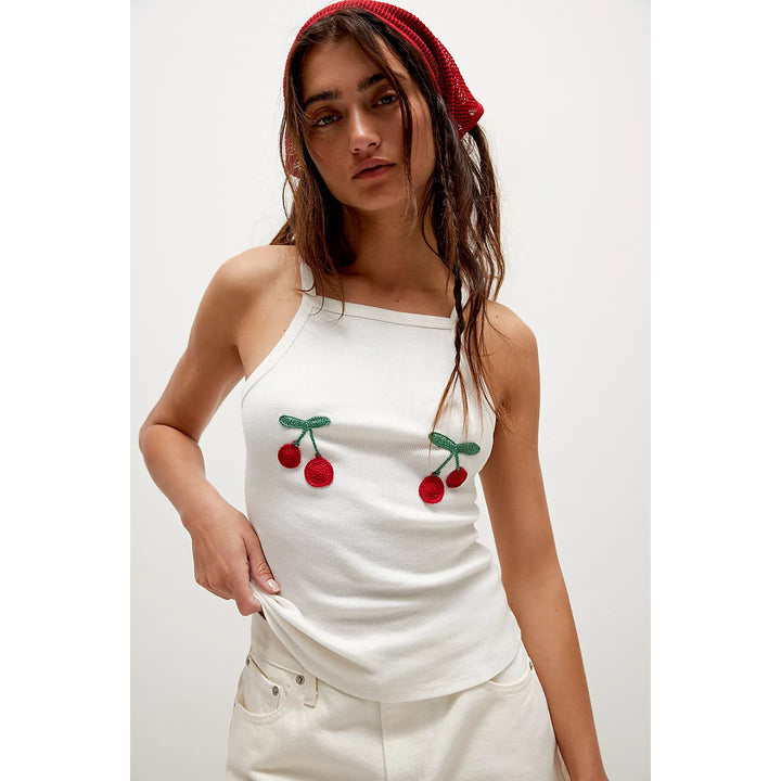 Free People Bali Cherry Bomb Tank Cami Blouse Top