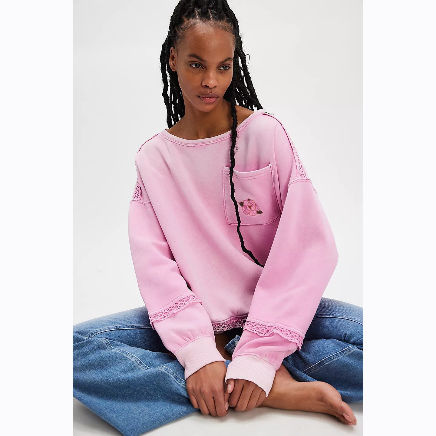 Free People Golden Hour Sweatshirt Top – White Chocolate Couture