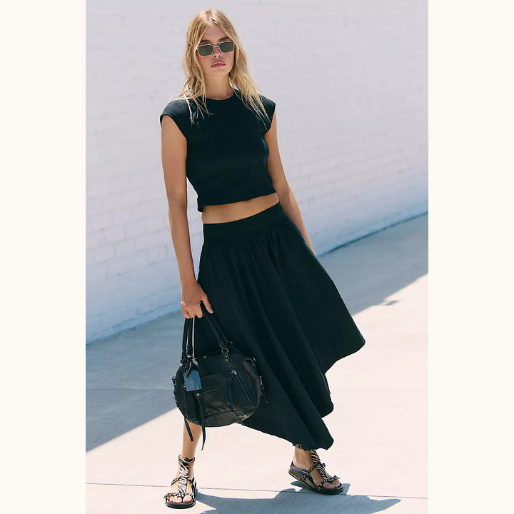 Free People Free-Est Annette Baby Tee Midi Skirt