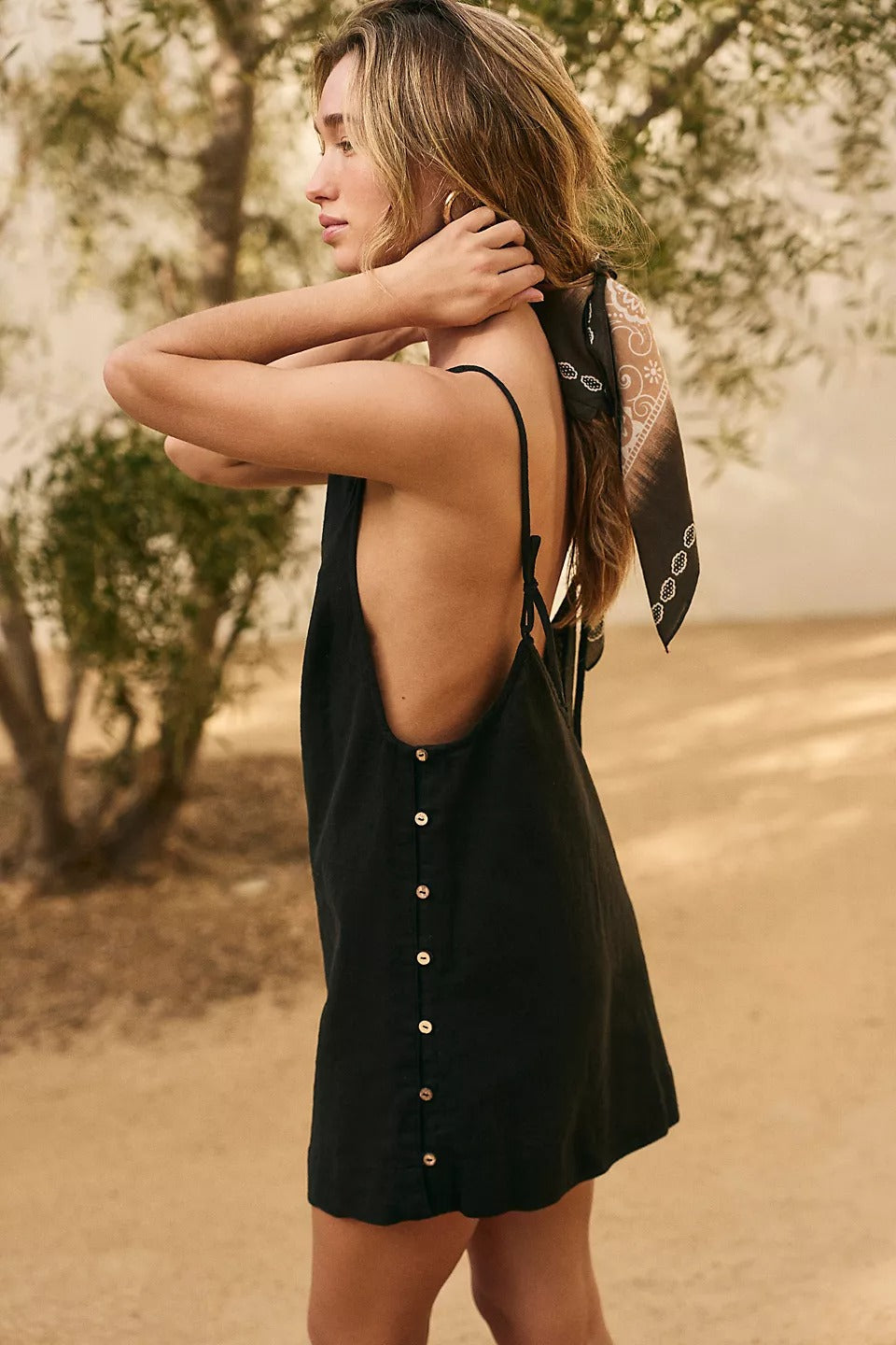 Free People Free-Est Beachside Cotton-Linen Mini Dress Free People Free-Est Beachside Cotton-Linen Mini Dress